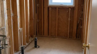 Three-Piece Bathroom Gut-Out in Thornhill after demolition and cleanup