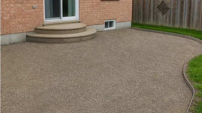 Stamped-Concrete Patio Removal in Markham after demolition and cleanup