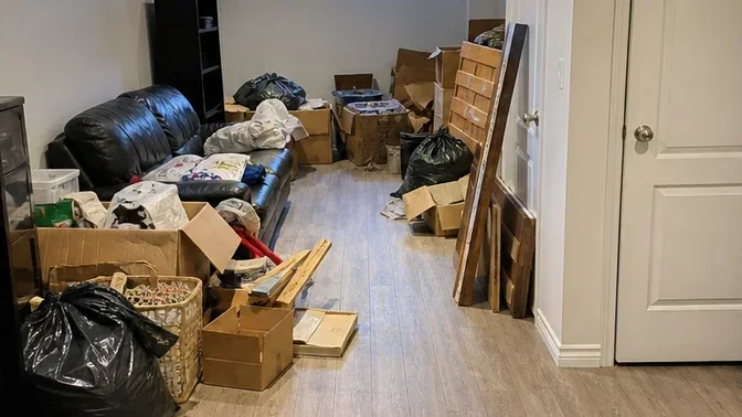 Basement Cleanout in Vaughan before work began