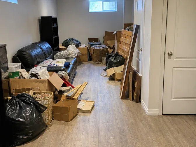 Basement Cleanout in Vaughan before work began