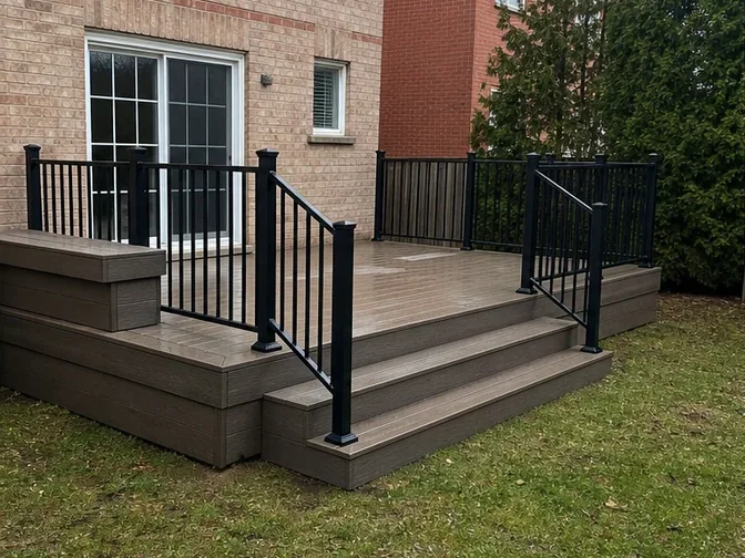 Composite Deck Removal in Richmond Hill before work began
