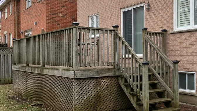 Raised Deck Removal in Thornhill before work began