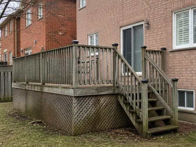 Raised Deck Removal in Thornhill before work began