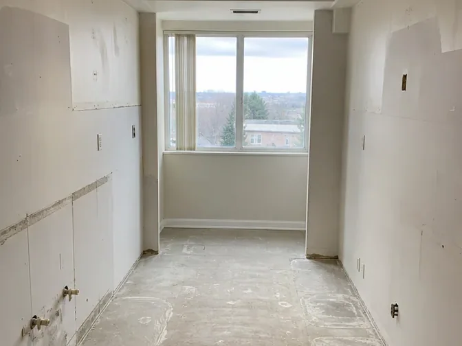 Condo Galley Kitchen Strip-Out in Vaughan after demolition and cleanup