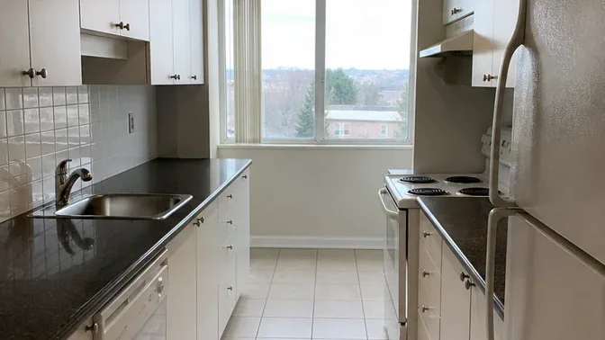 Condo Galley Kitchen Strip-Out in Vaughan before work began