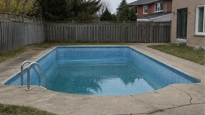 Aging inground pool before removal