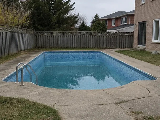 Inground Pool Removal in Thornhill before work began