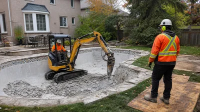 Pool Removal crew at work